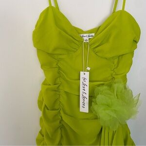 For Love and Lemons Lorlai Mini Dress Lime Green
